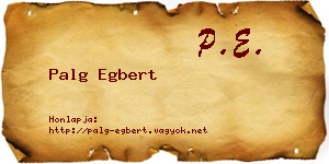 Palg Egbert névjegykártya